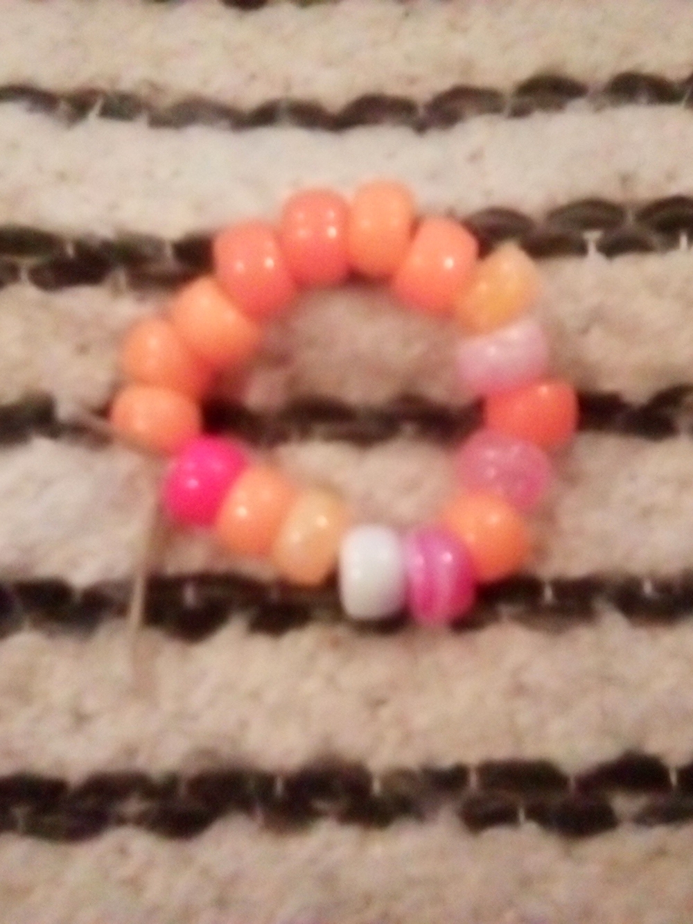 Colorful Orange Beaded Stretch Bracelet for Women